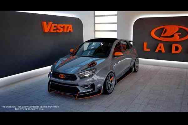 Lada Vesta με δύο τύπους αεροδυναμικού κιτ αμαξώματος