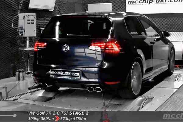 Τσιπαρισμένο VW Golf R με 373 ίππους στο δυναμόμετρο (video)