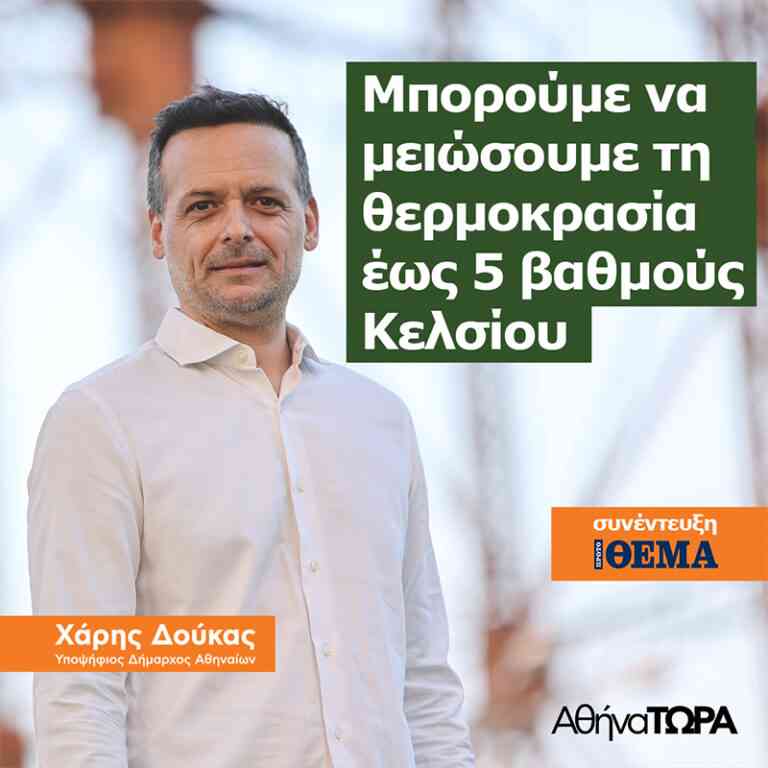 Χάρης Δούκας στο Πρώτο Θέμα: Μπορούμε να μειώσουμε τη θερμοκρασία έως 5 βαθμούς Κελσίου