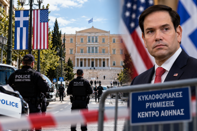 Αθήνα: Κυκλοφοριακές ρυθμίσεις λόγω της επίσκεψης Ρούμπιο – Πού ισχύει απαγόρευση συναθροίσεων