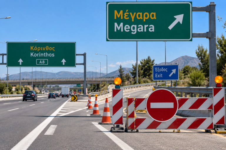 Κλείνει η έξοδος Μεγάρων προς Κόρινθο για 37 ώρες – Από πού θα κινούνται οι οδηγοί